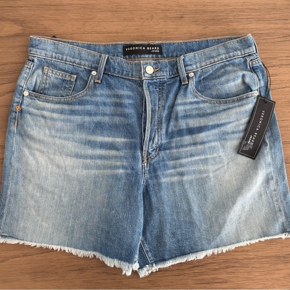NWT! Veronica Beard‎ Jeans Shiloh Relaxed Mid-Length Denim Cutoff Short  32/14 - Picture 2 of 6